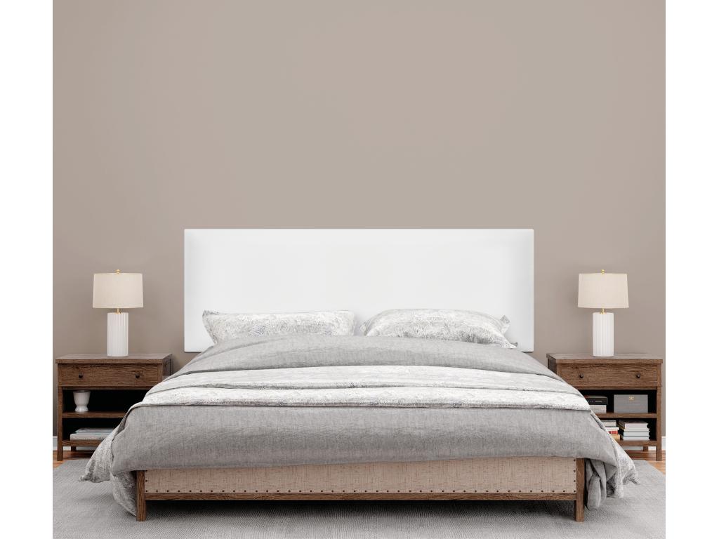 White Leather Bed, 135 x 50 cm