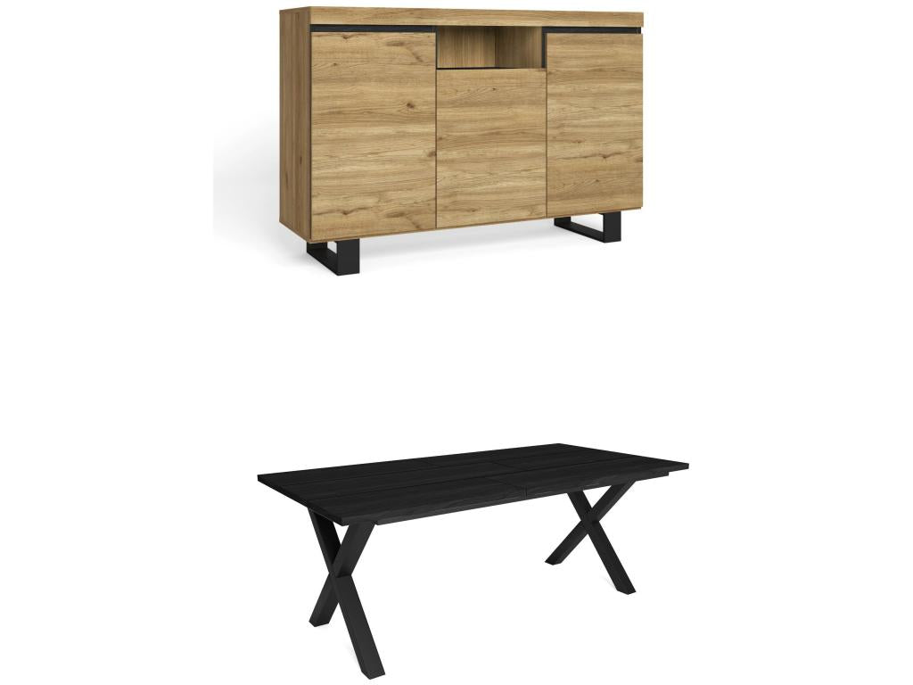 Beige Oak Wood Table - dlz1766576501073