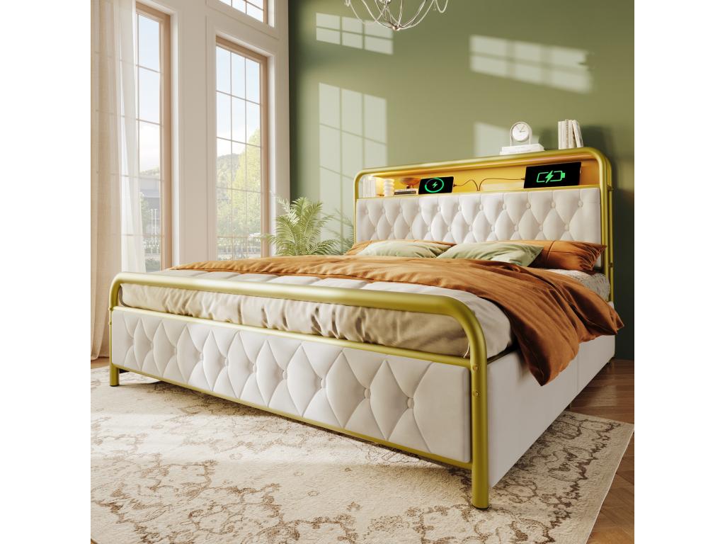 White Velvet Mattress, 180 x 200 cm