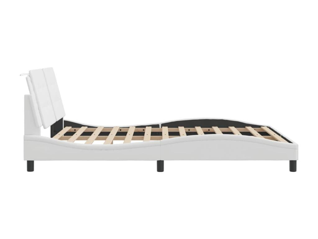 White Faux Leather Bed Frame, 160 x 200 cm