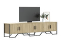 Brown Oak Wood TV Stand, 180 x 34 x 41 cm