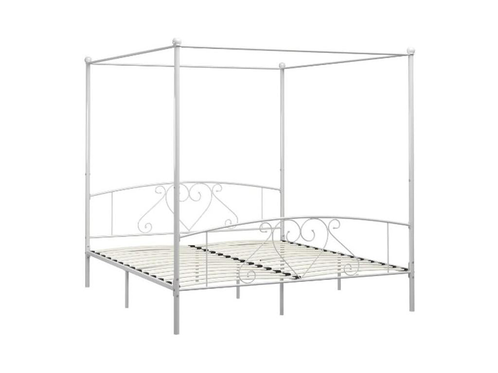 White Metal Bed, 200 x 200 cm