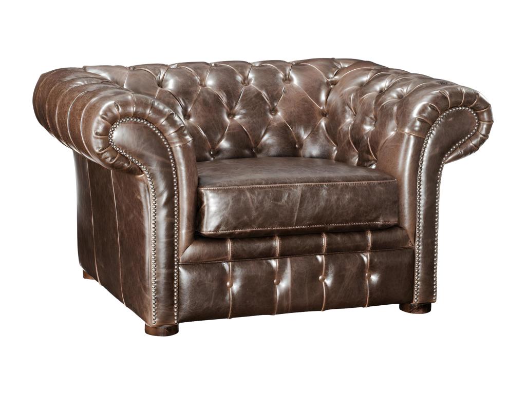 Brown Leather Accent Chair