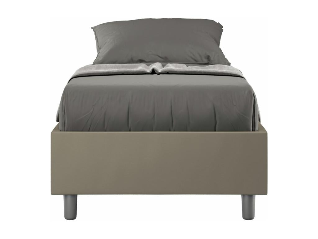 Brown Leather Bed, 80 x 190 cm