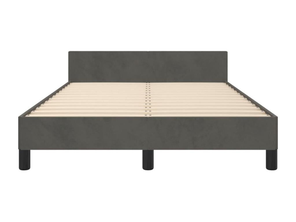 Gray Velvet Bed Frame, 120 x 190 cm