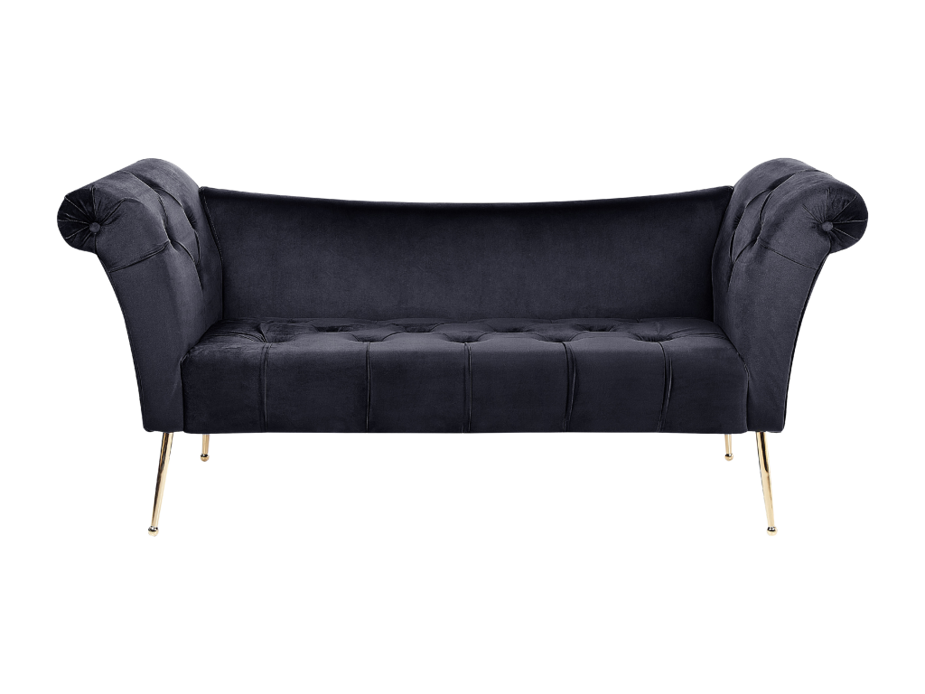 Black Velvet Chaise Lounge
